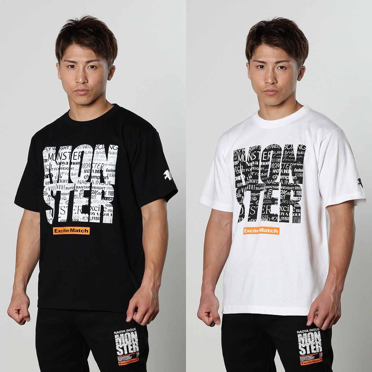 NAOYA INOUE × ExciteMatch】MONSTER コットンTシャツ（スクエアロゴ