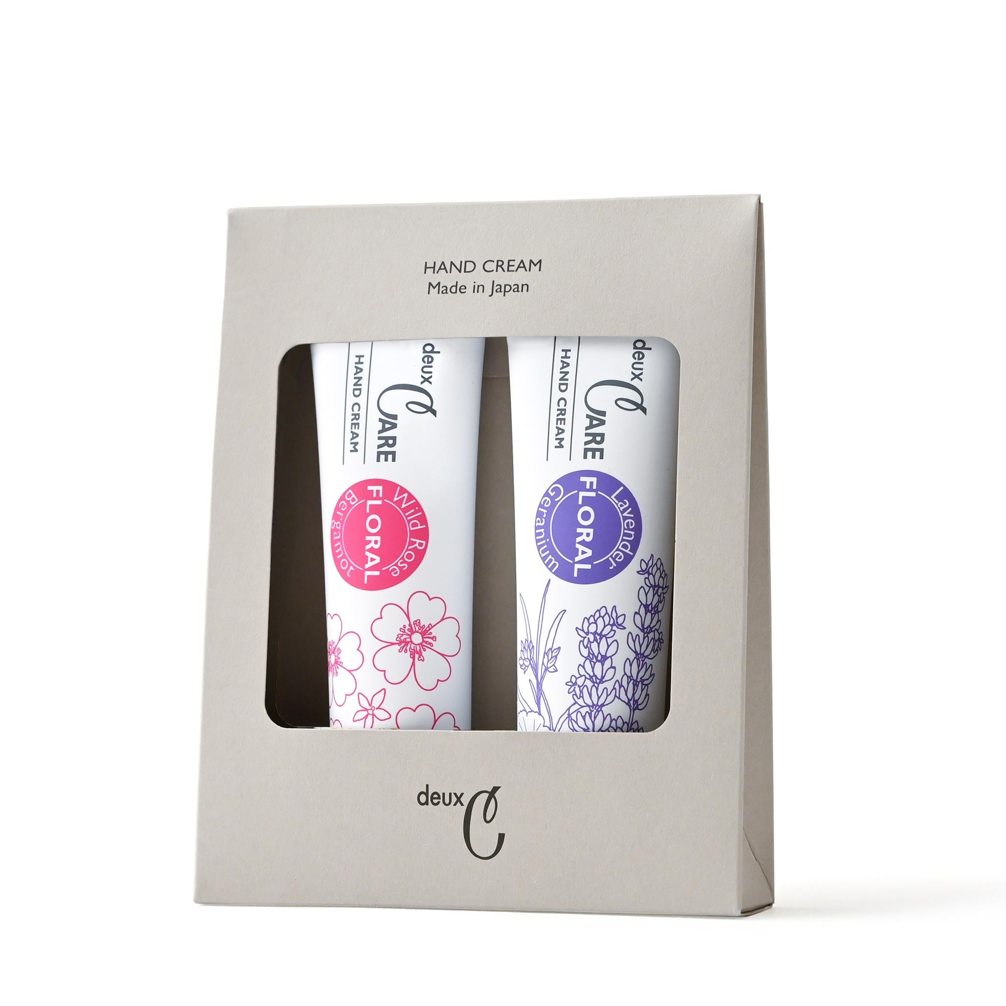 ハンドクリームBOX [ドゥ・ケア] 2本セット ワイルドローズ×ラベンダー