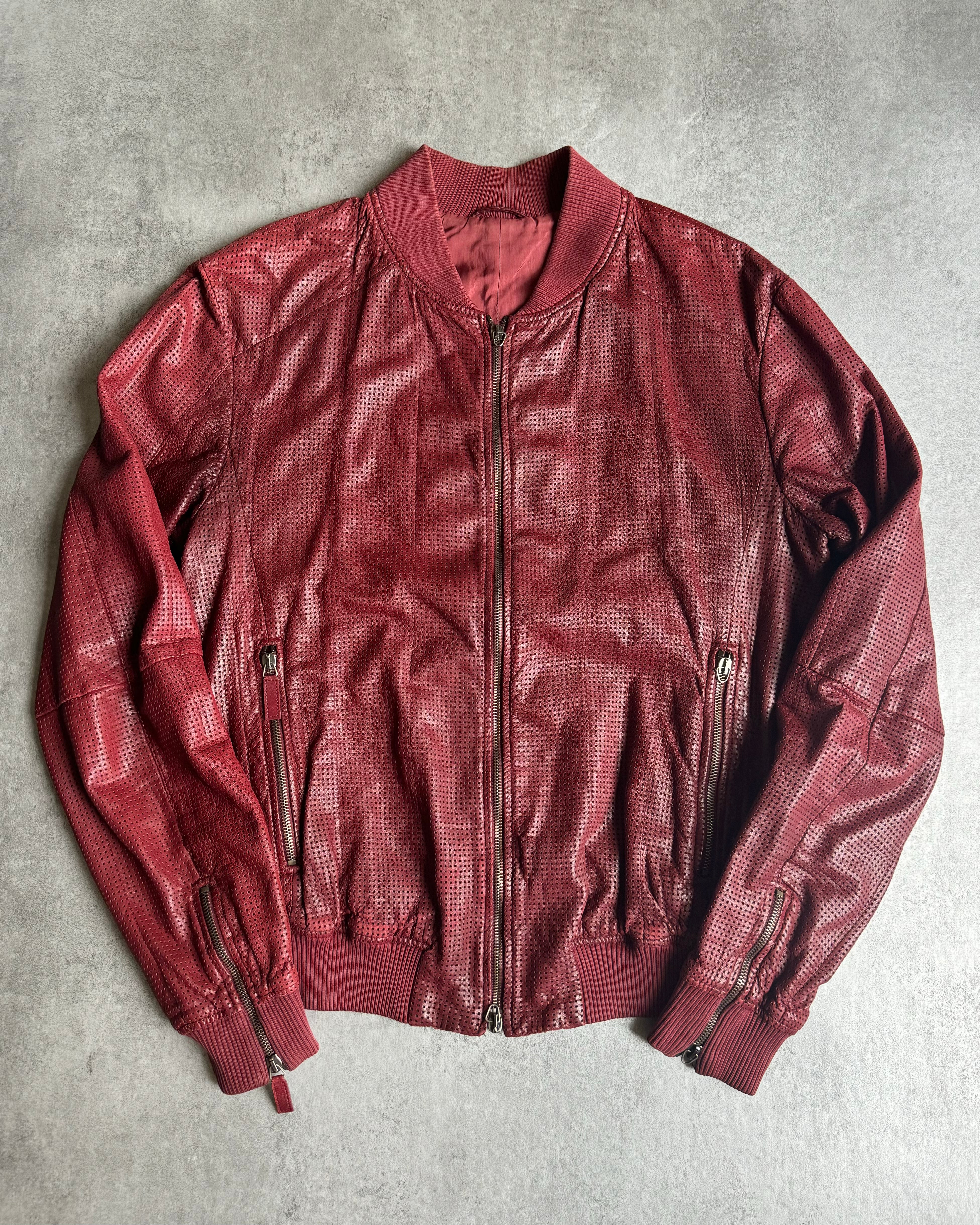 SS2010 Emporio Armani Red Lamb Leather Pure Italian Jacket – Dolce