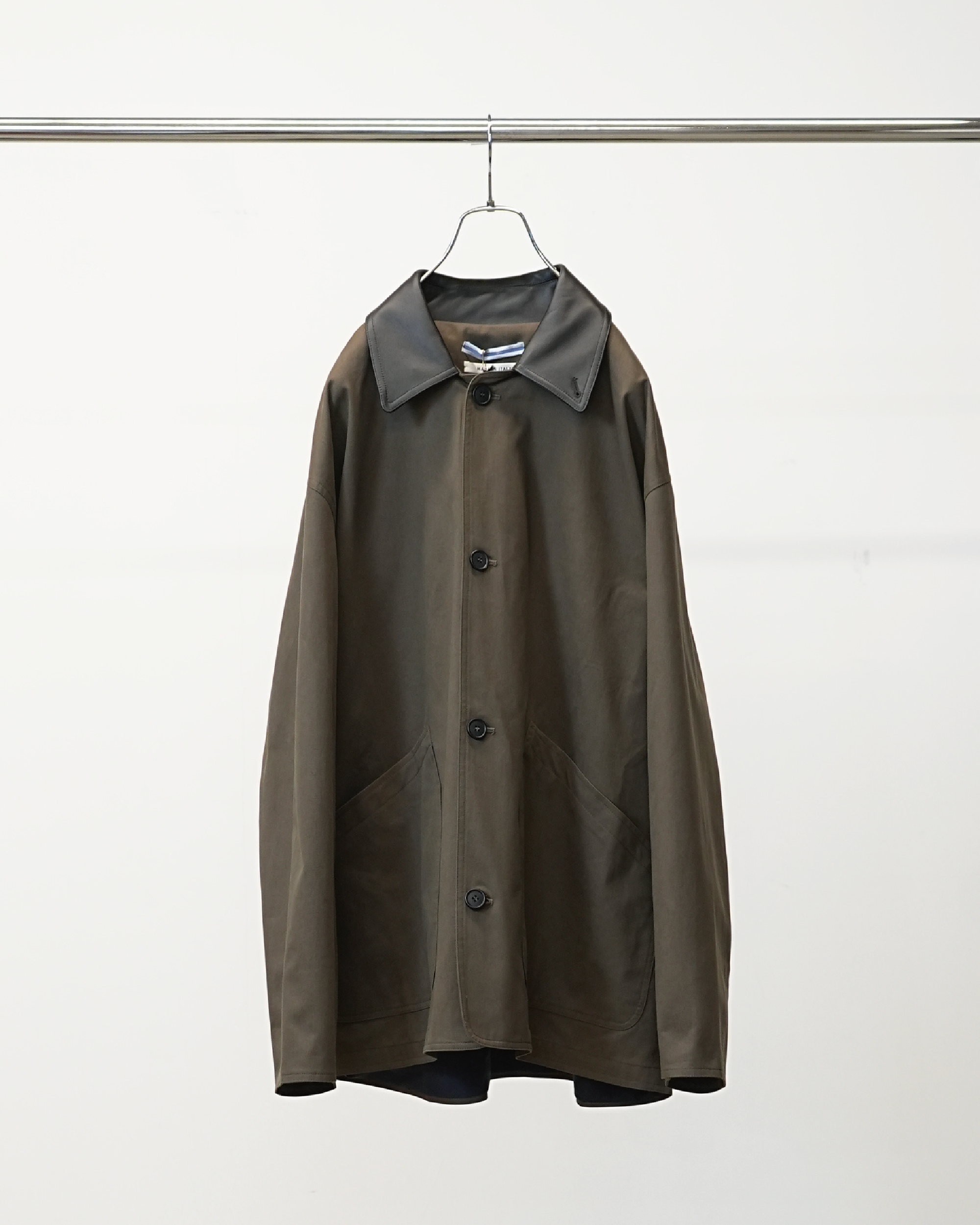 OVERSIZED BLOUSON WITH LEATHER COLLAR