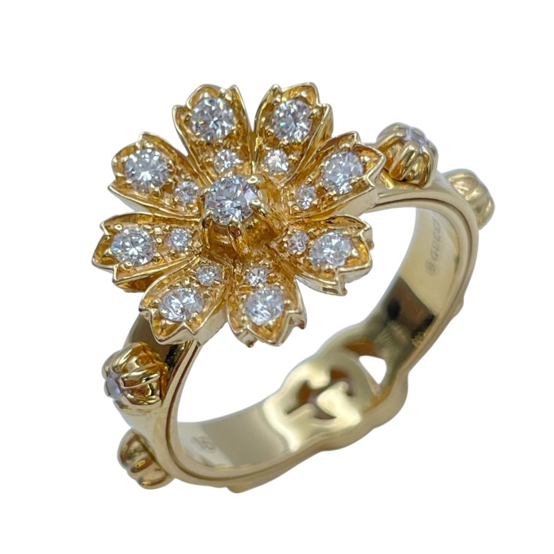 グッチ GUCCI フローラリング ゴールド Au750 ダイヤモンド ジュエリー