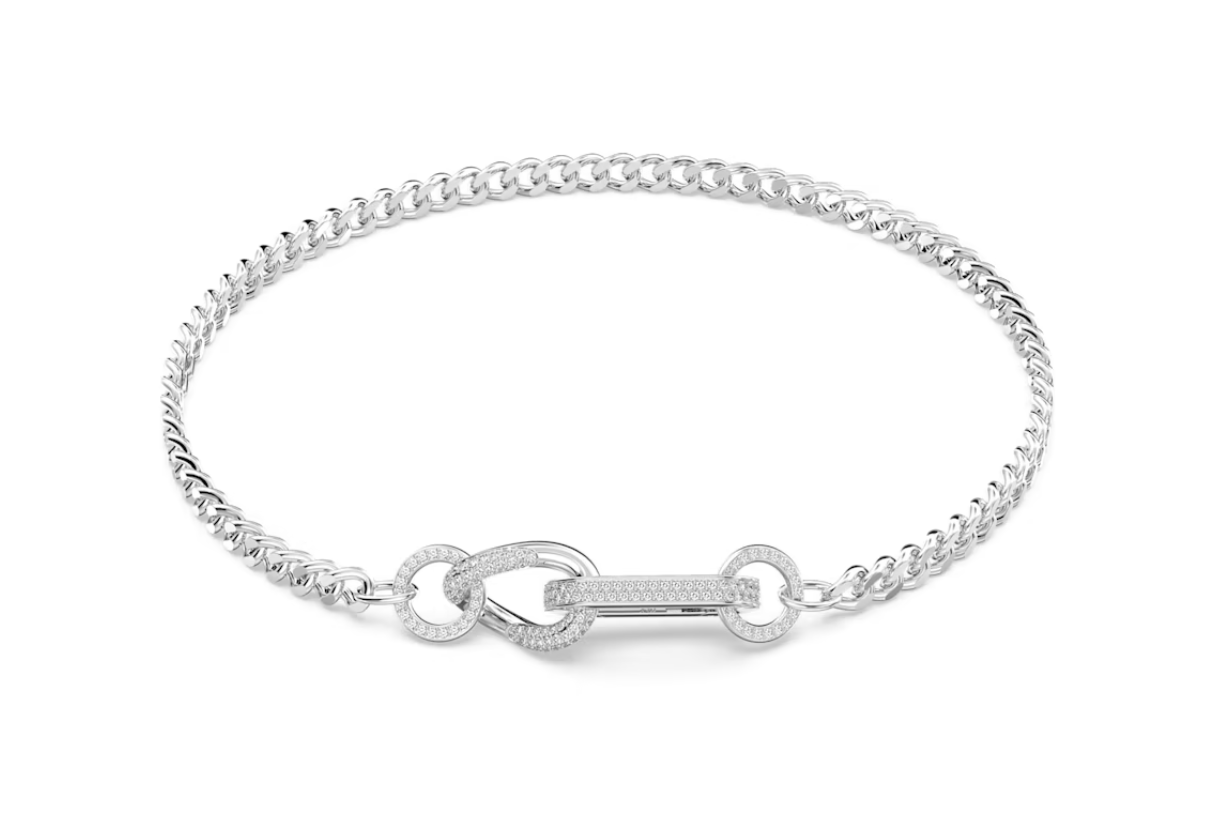 Swarovski 5656620 Mixed Dextera Pave Link Necklace White Rhodium