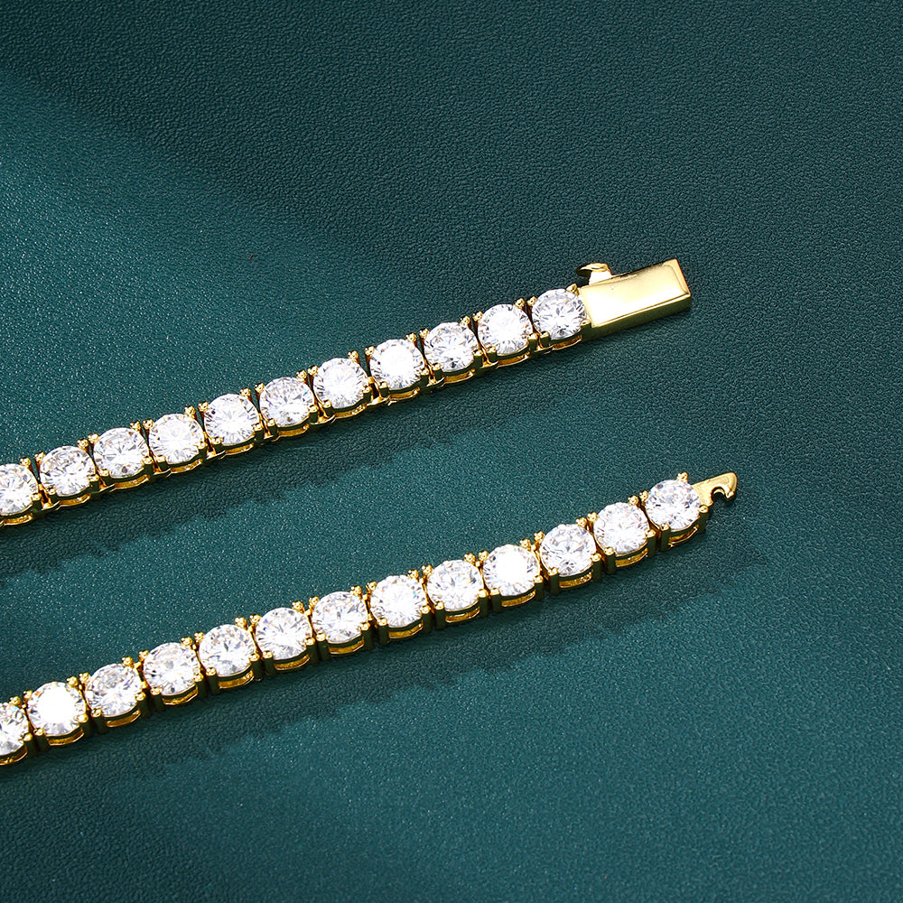Tennis Chain Set 4mm - 18K Gold (ネックレス&ブレスレット) – EMPIRE