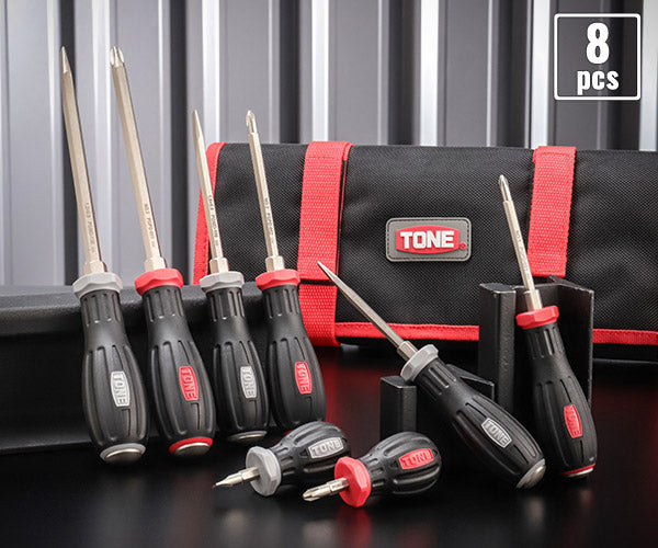 TONE パワーグリップドライバーセット pgd8【エヒメマシン】