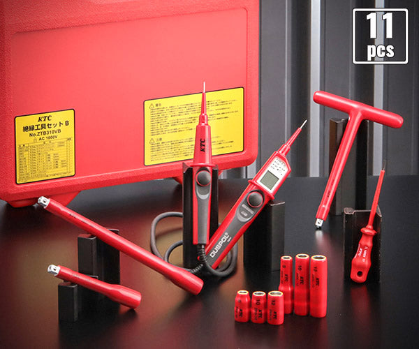KTC 絶縁工具セットD テスター付 11点組 ハイブリッド車用 ztb310vb