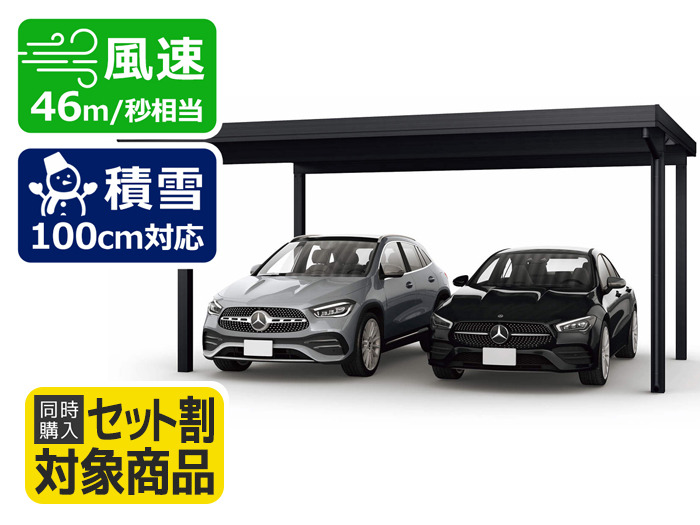 正規】YKKAPジーポートPro 積雪100cm対応2台用 カーポートを値引55