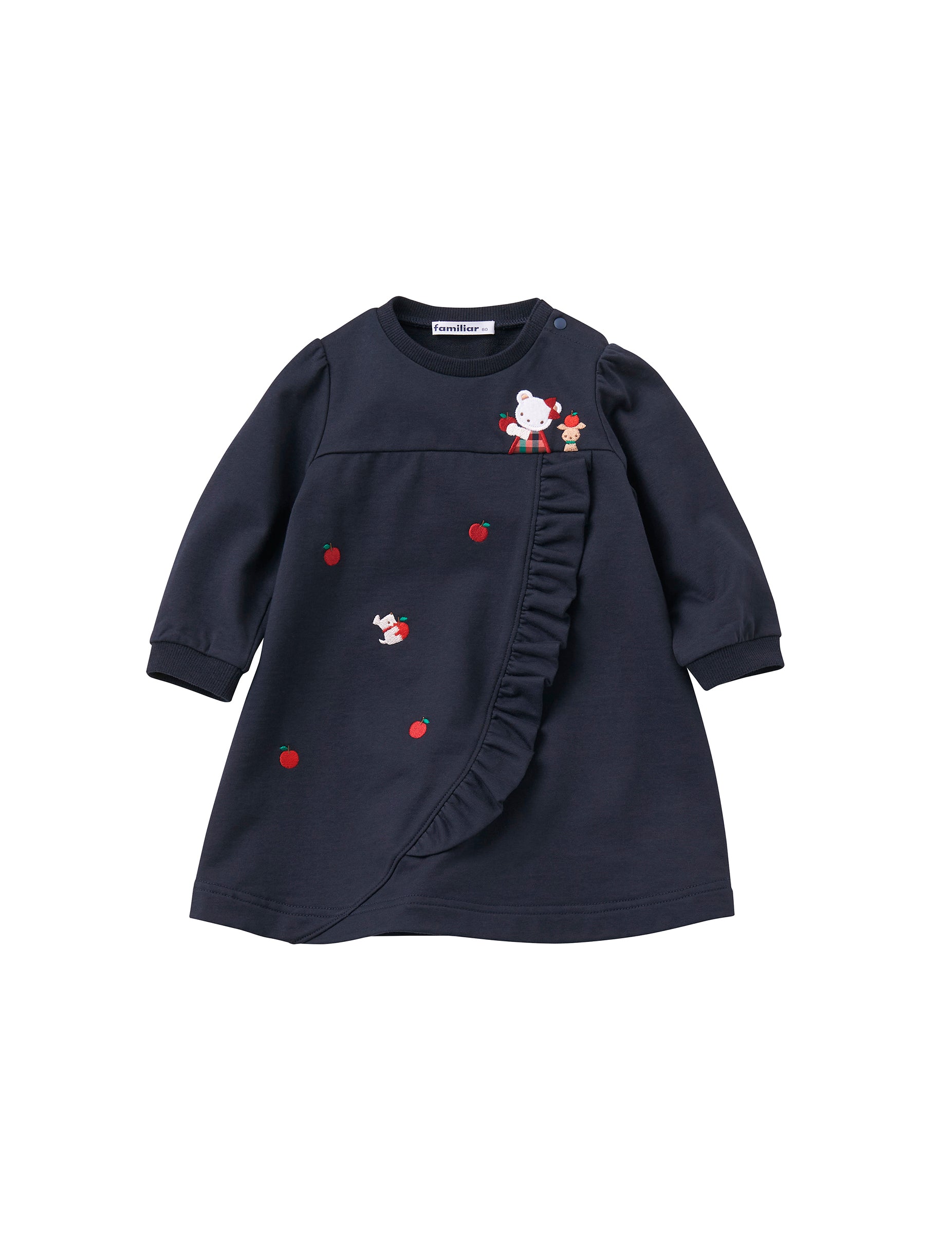 ワンピース ファミリア ワンピース 80cm ツイード 黒 2024