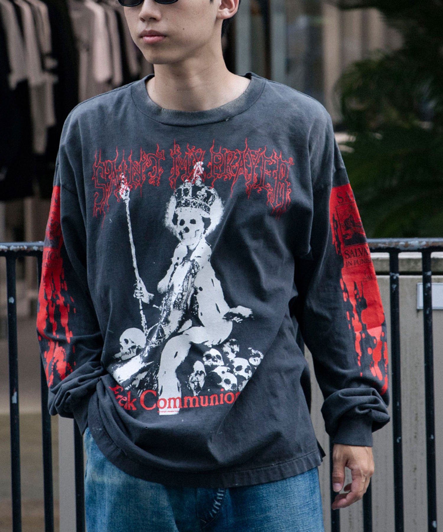 LS TEE / SAINT IS A KISS / BLACK - SAINT MXXXXXX (セントマイケル