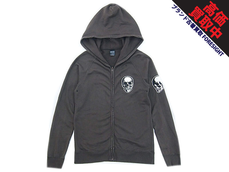 NUMBER(N)INE ドクロ スウェット パーカー スカル ワッペン ジップ