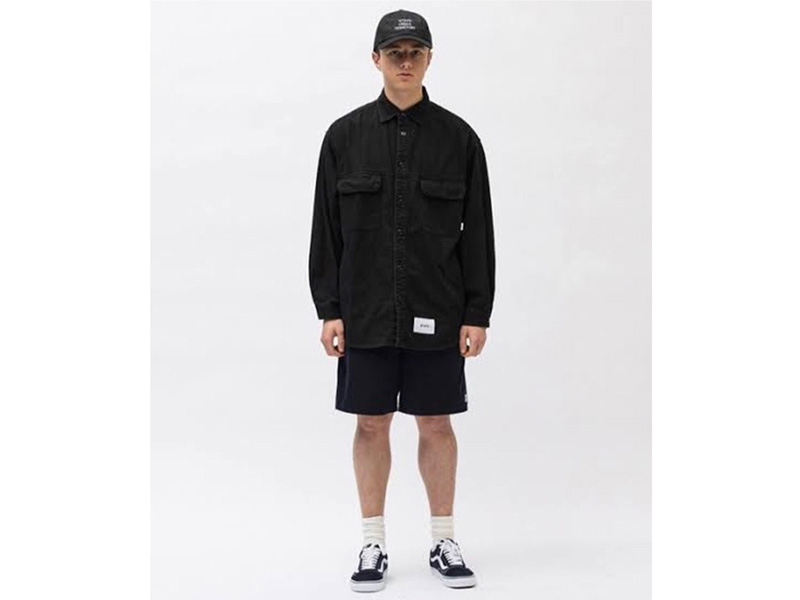 WTAPS 'WCPO / LS / COTTON. DENIM'デニムシャツ 黒 ブラック BLACK 02