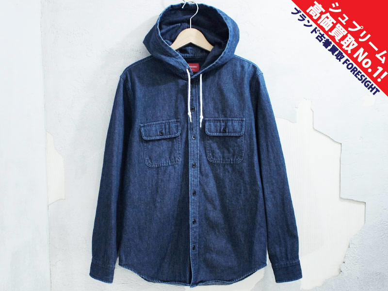 Supreme 'Hooded Denim Shirt'フーデッド デニムシャツ M シュプリーム