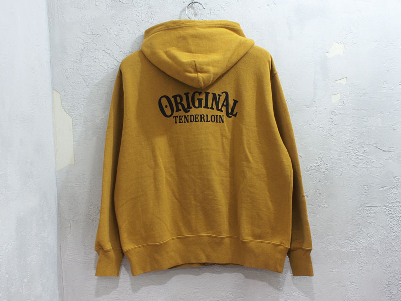 TENDERLOIN 'T-PARKA ZIP'ジップアップパーカー MUSTARD マスタード M