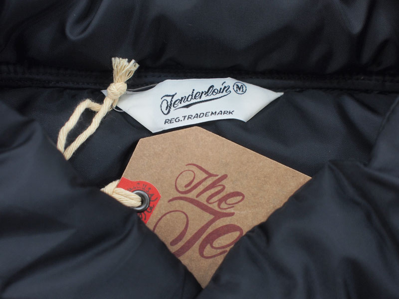 TENDERLOIN 'T-NRA RACING VEST'レーシングベスト ダウン ナイロン 黒