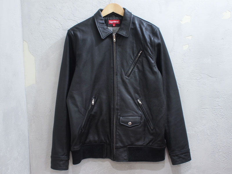 Supreme 'Leather Bomber'レザーボンバー レザージャケット L 黒