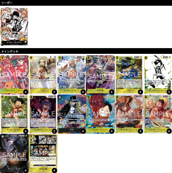 黒黄ルフィの優勝デッキレシピを紹介【ONE PIECEカードゲーム