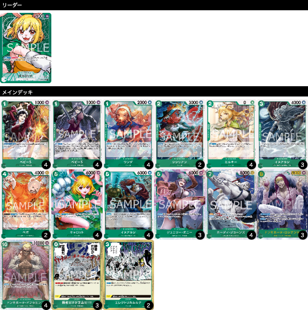 緑キャロットの優勝デッキレシピを紹介【ONE PIECEカードゲーム