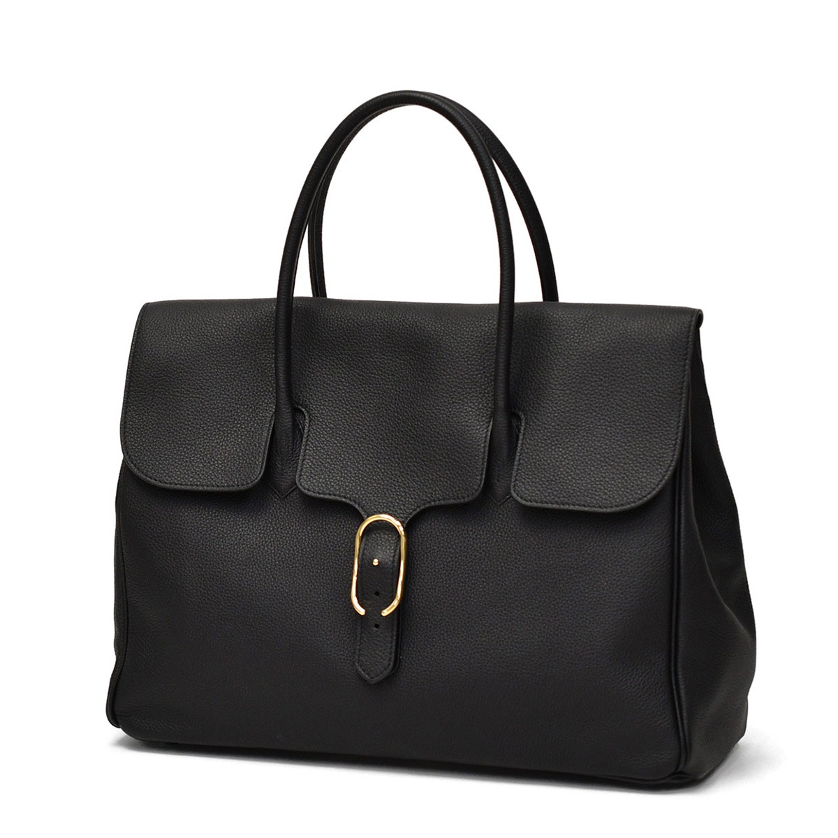 CISEI【チセイ/シセイ】フラップ付きトートバッグM 981 LD NERO シボ革