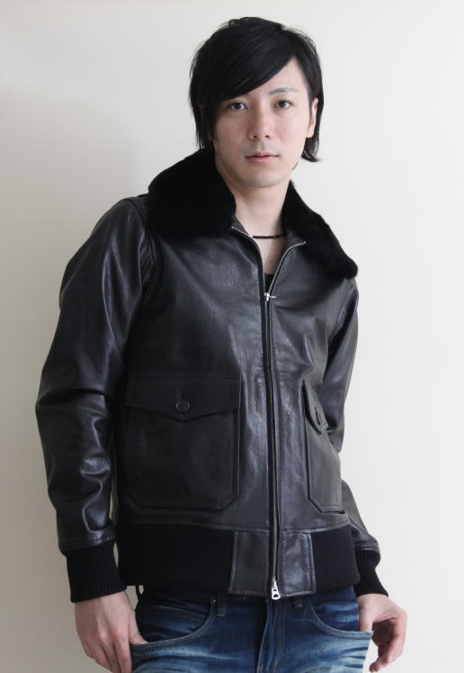 革ジャン ゴートスキン G-1タイプレザージャケット ブラック