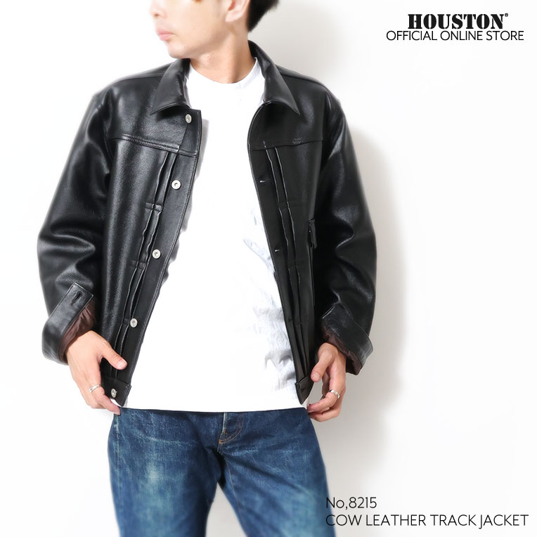 HOUSTON / ヒューストン 8215 COW LEATHER TRACK JACKET / カウレザー