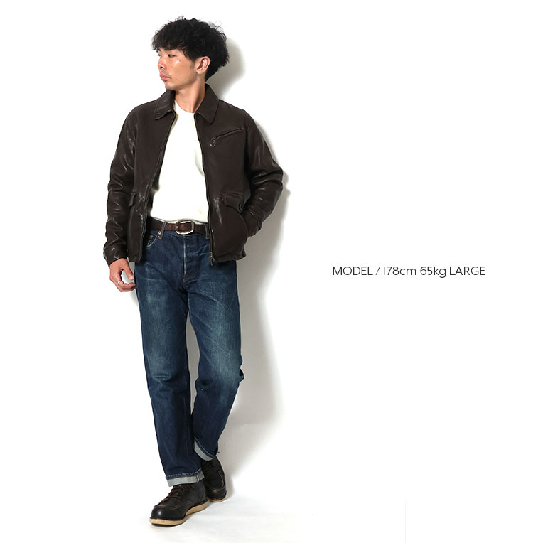 HOUSTON / ヒューストン 8225 LEATHER COLLAR JACKET / レザーカラー