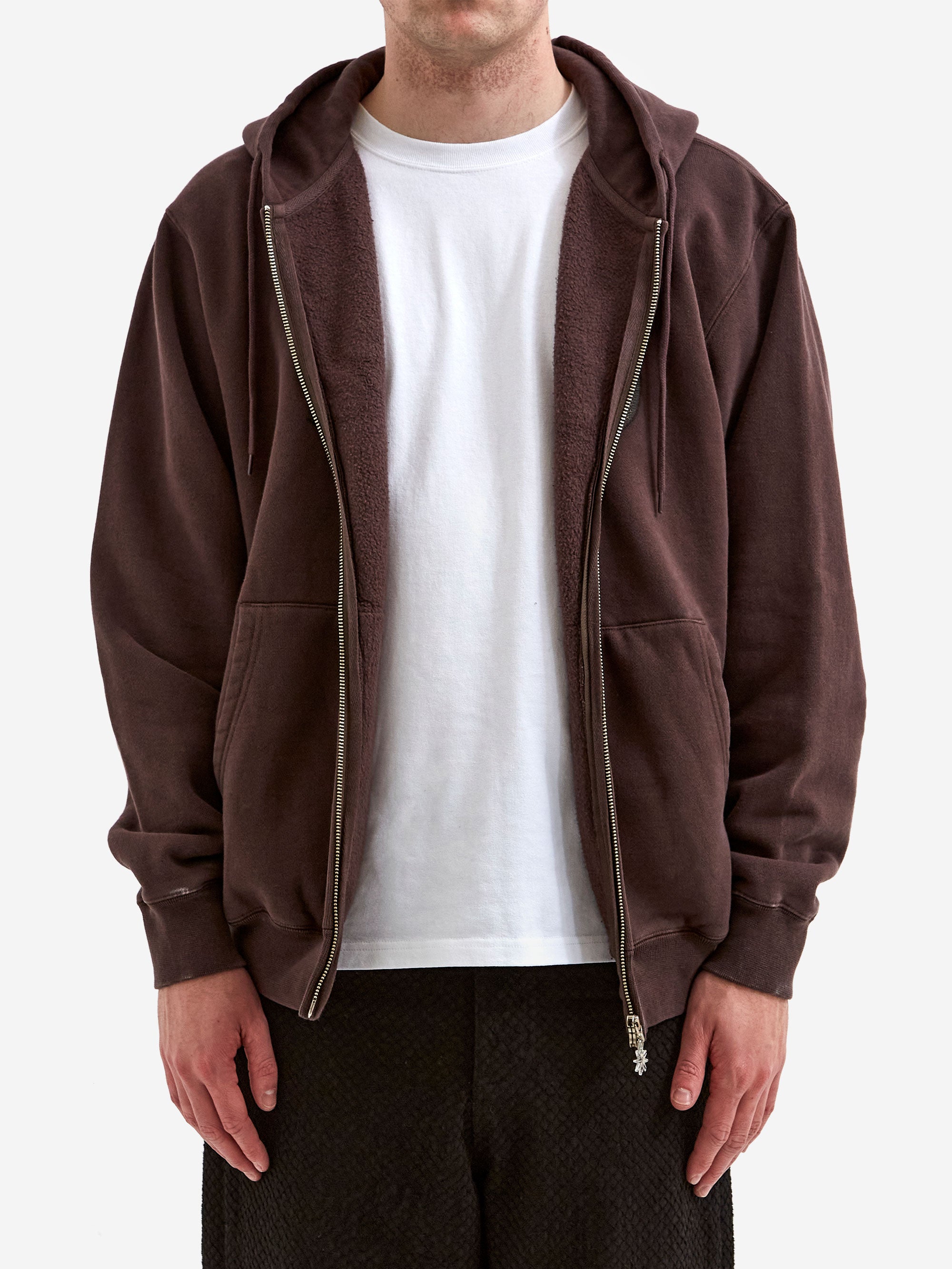 BoTT Washed Script Logo Zip Hoodie - Washed Brown – Goodhood