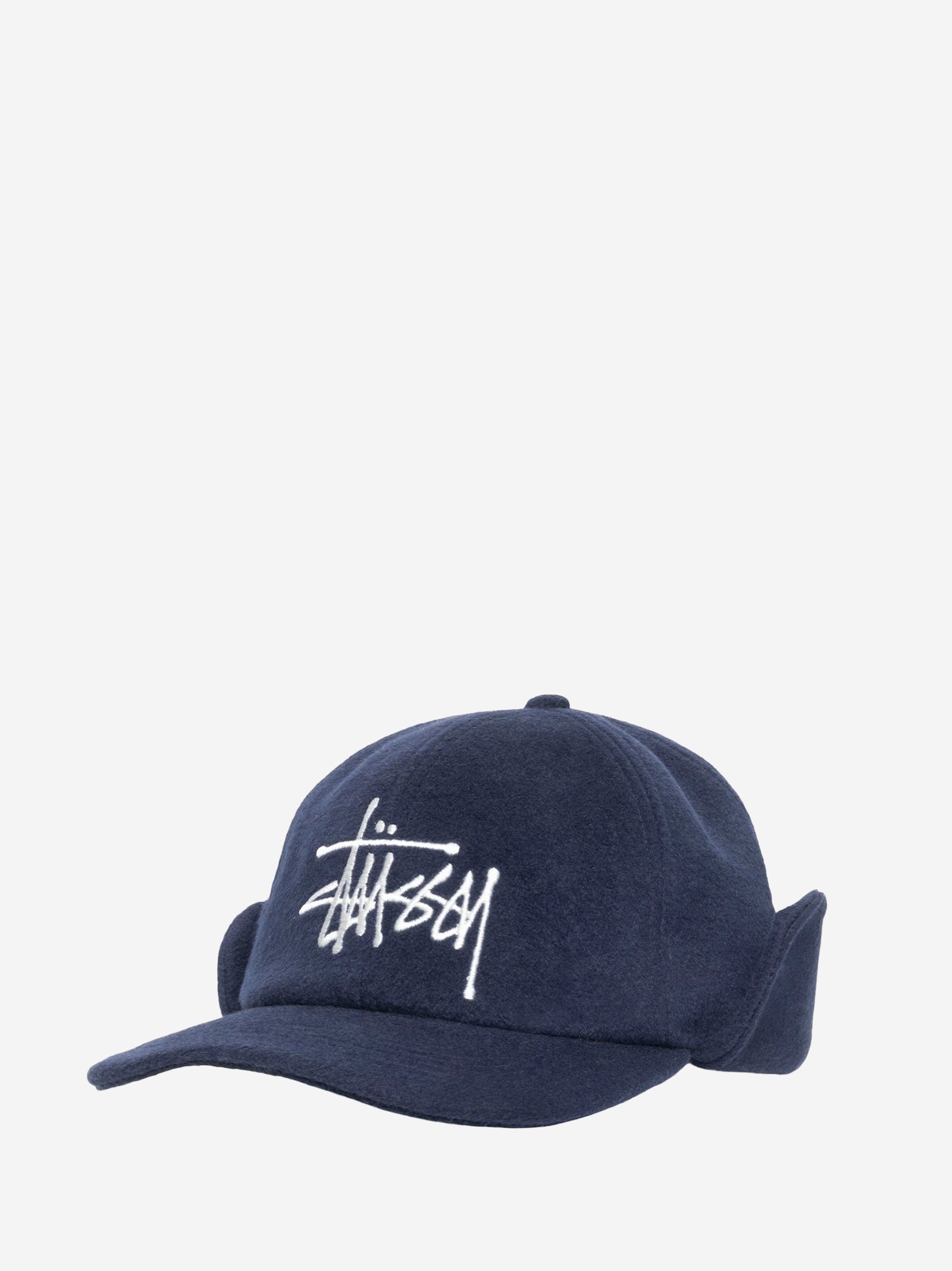 Stussy Ear Flap Wool Crown Cap - Navy – Goodhood