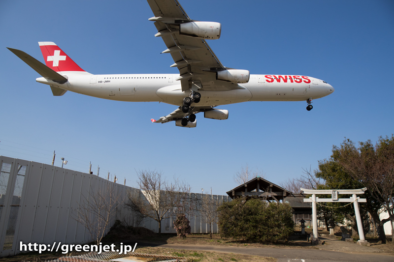 白地に赤いアクセント＠SWISSのA340 | MGT Greenjet 飛行機撮影記