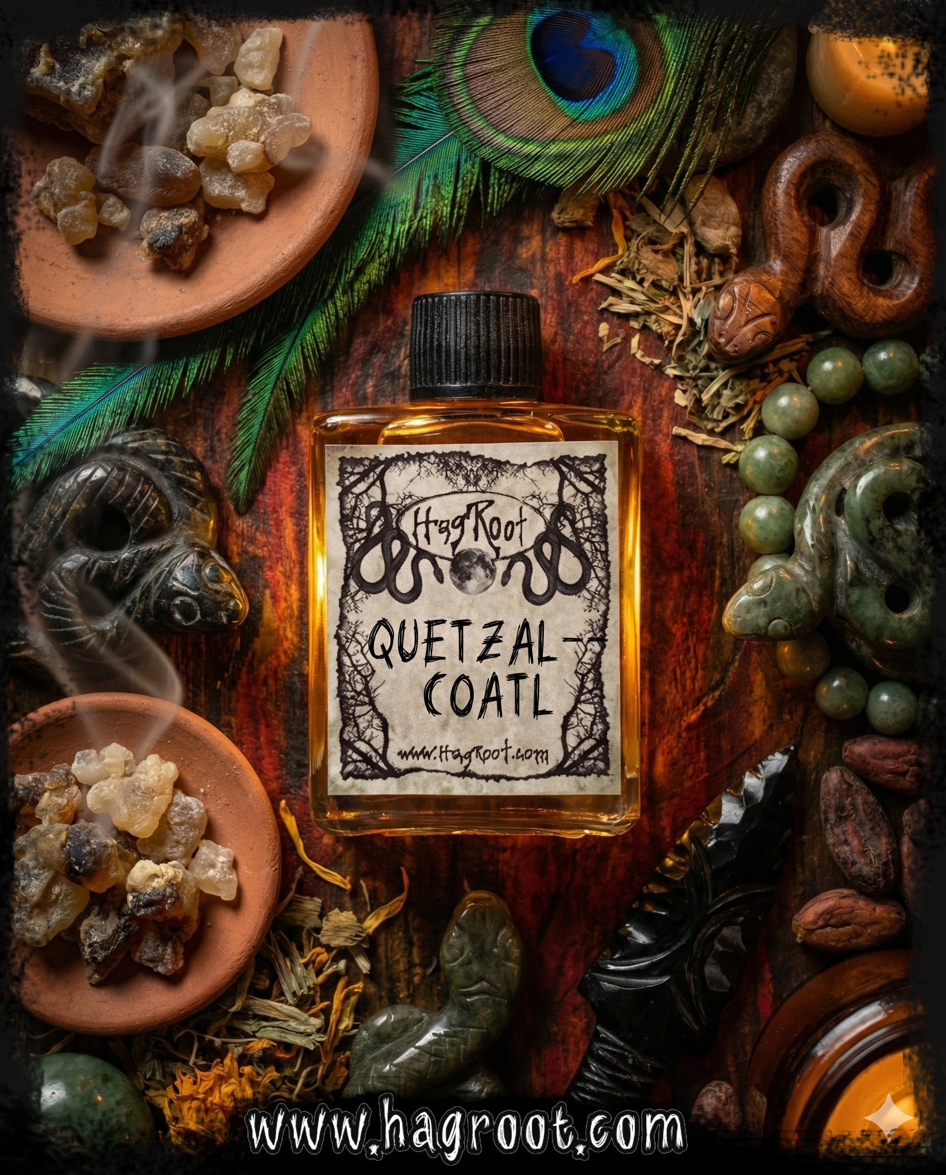 QUETZALCOATL - (Vetiver, Labdanum, Musk, Tobacco, Sandalwood, Hay, Dra