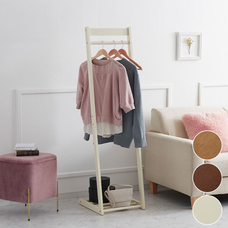 ハンガーラック 幅40cm 木製 天然木 スリム 省スペース おしゃれ L型