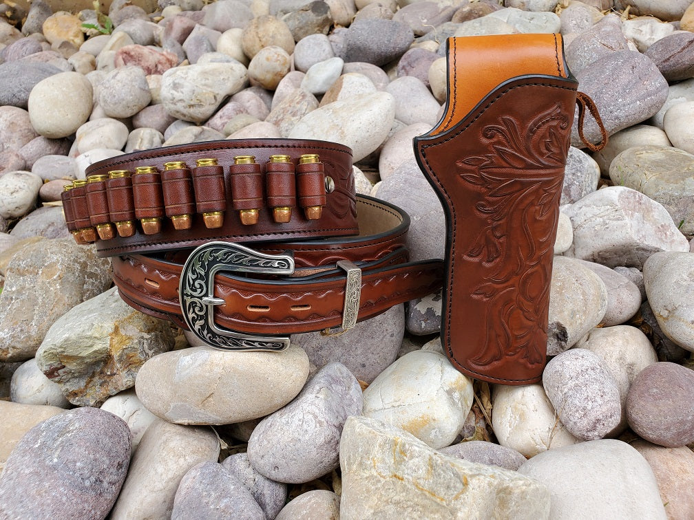 St Jude Thaddeus - Hand Tooled Western Gun Belt – Hellhound Leather Co