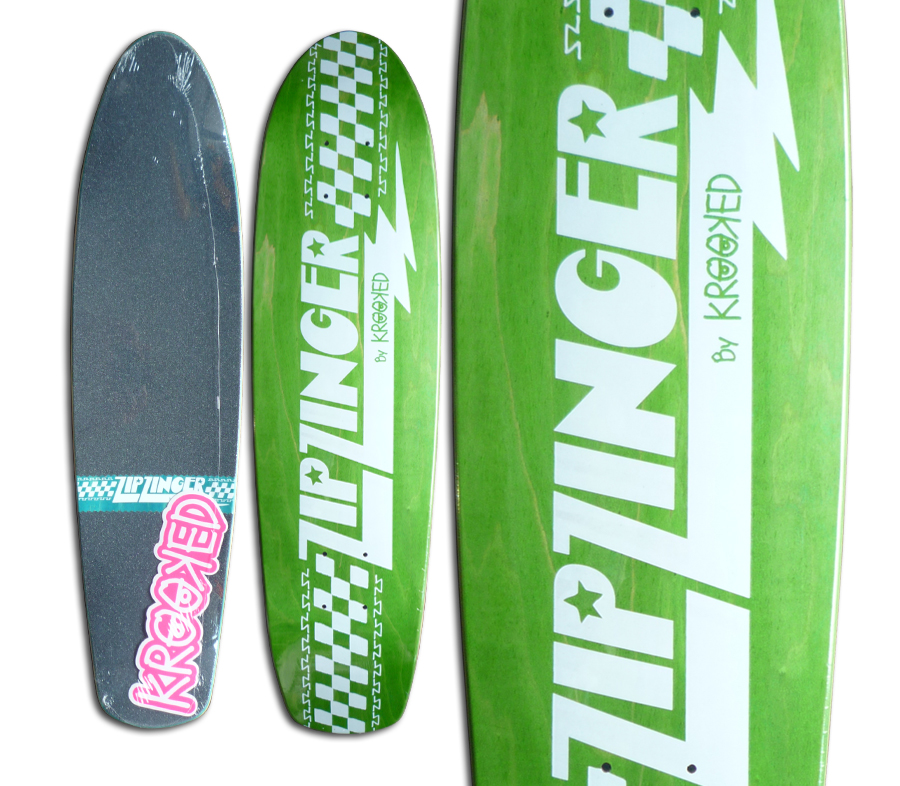 KROOKED ZIP ZINGER GREEN DECK (7.75 x 30inch) クルキッド ジップ
