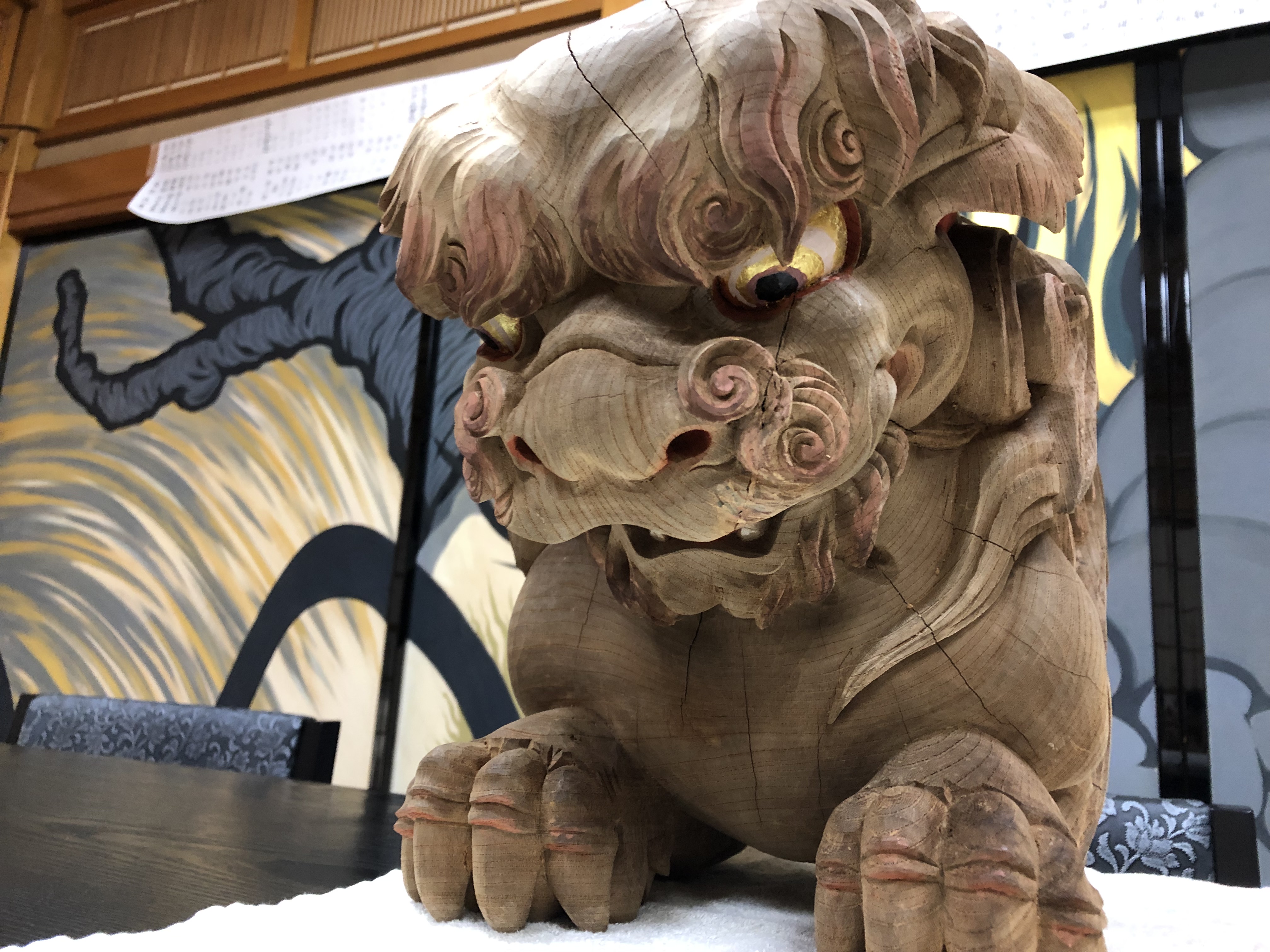 彫刻（木彫り）・獅子 | 本堂新築経過のご報告 | 徳恩寺（横浜市港南区）