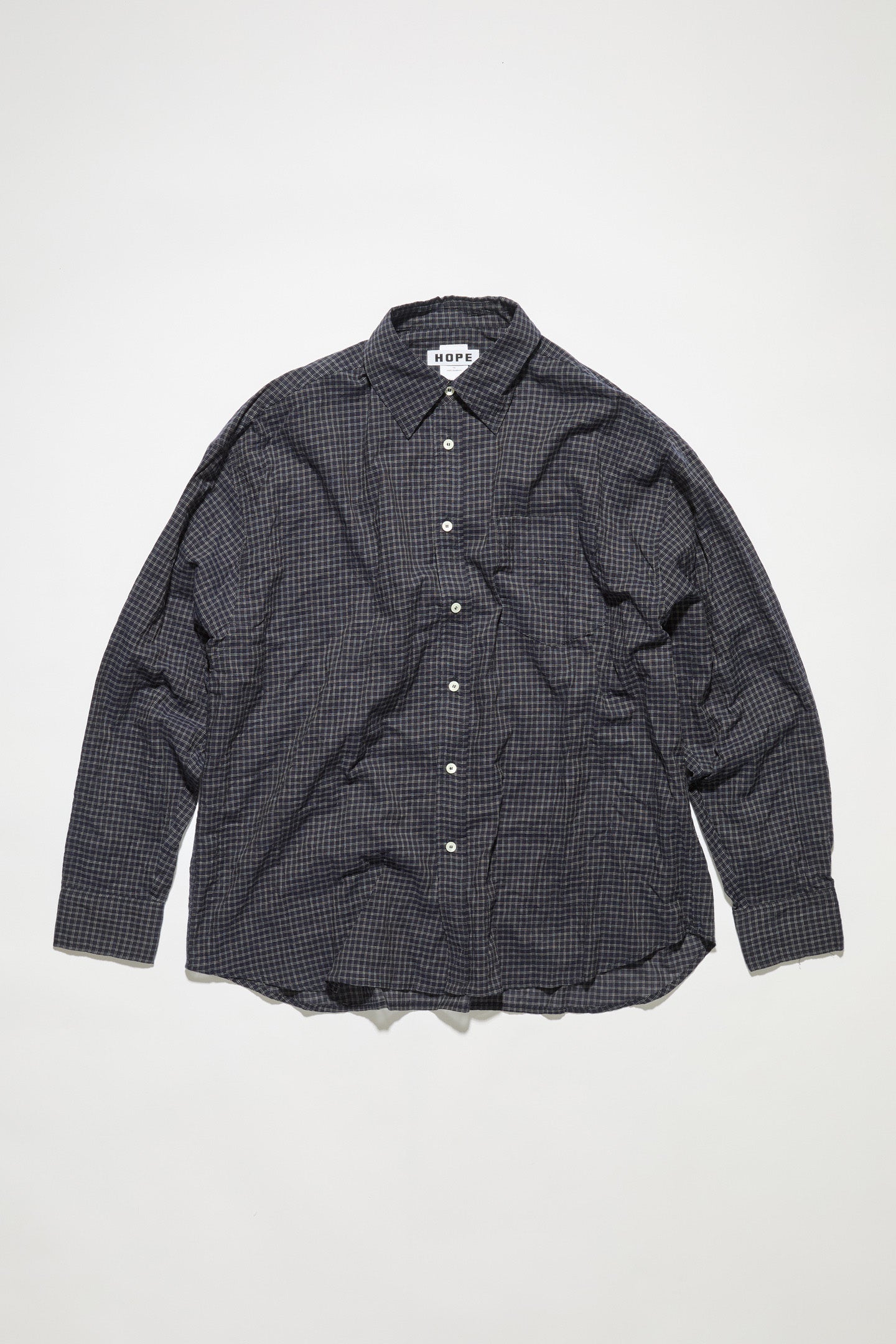 Wide Fit Shirt - Room Shirt in Blue Micro Check – HOPE STHLM
