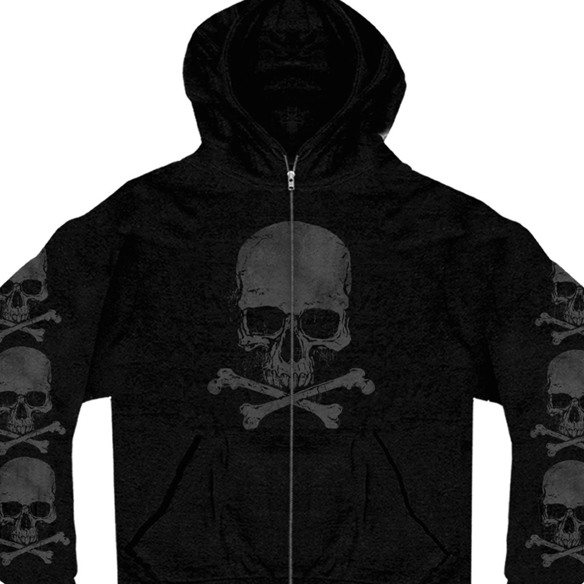 X Bones Biker Hoodie | Hot Leathers