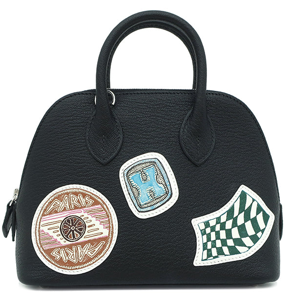 エルメス HERMES ボリード1923 ミニ ピケ コレ ブラック シェーブル