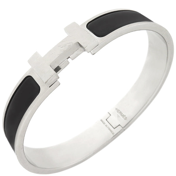 エルメス HERMES クリックHH T4 ブラックXシルバー メタル エナメル