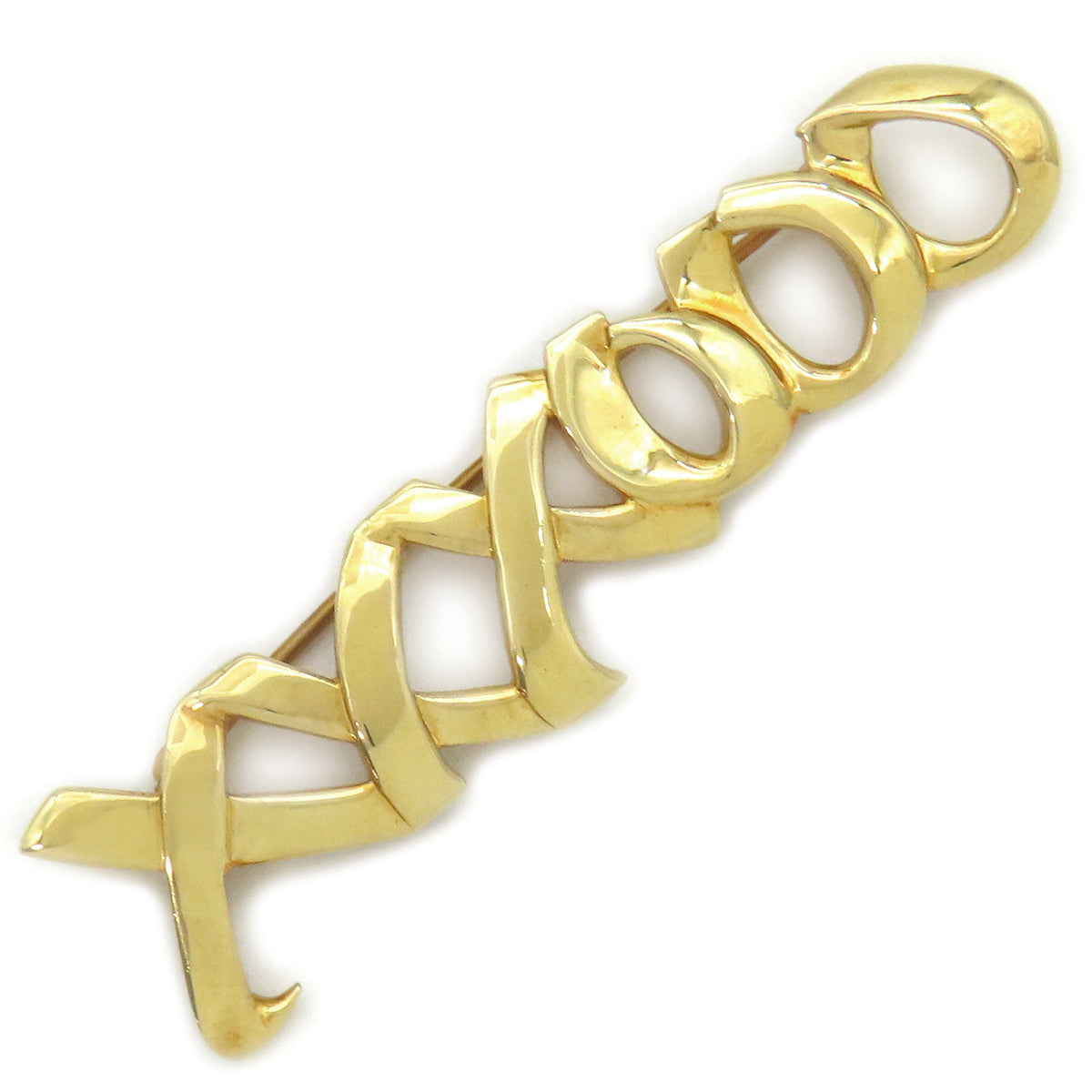 ティファニー Tiffany & Co ラブ＆キス ゴールド K18YG ブローチ 750