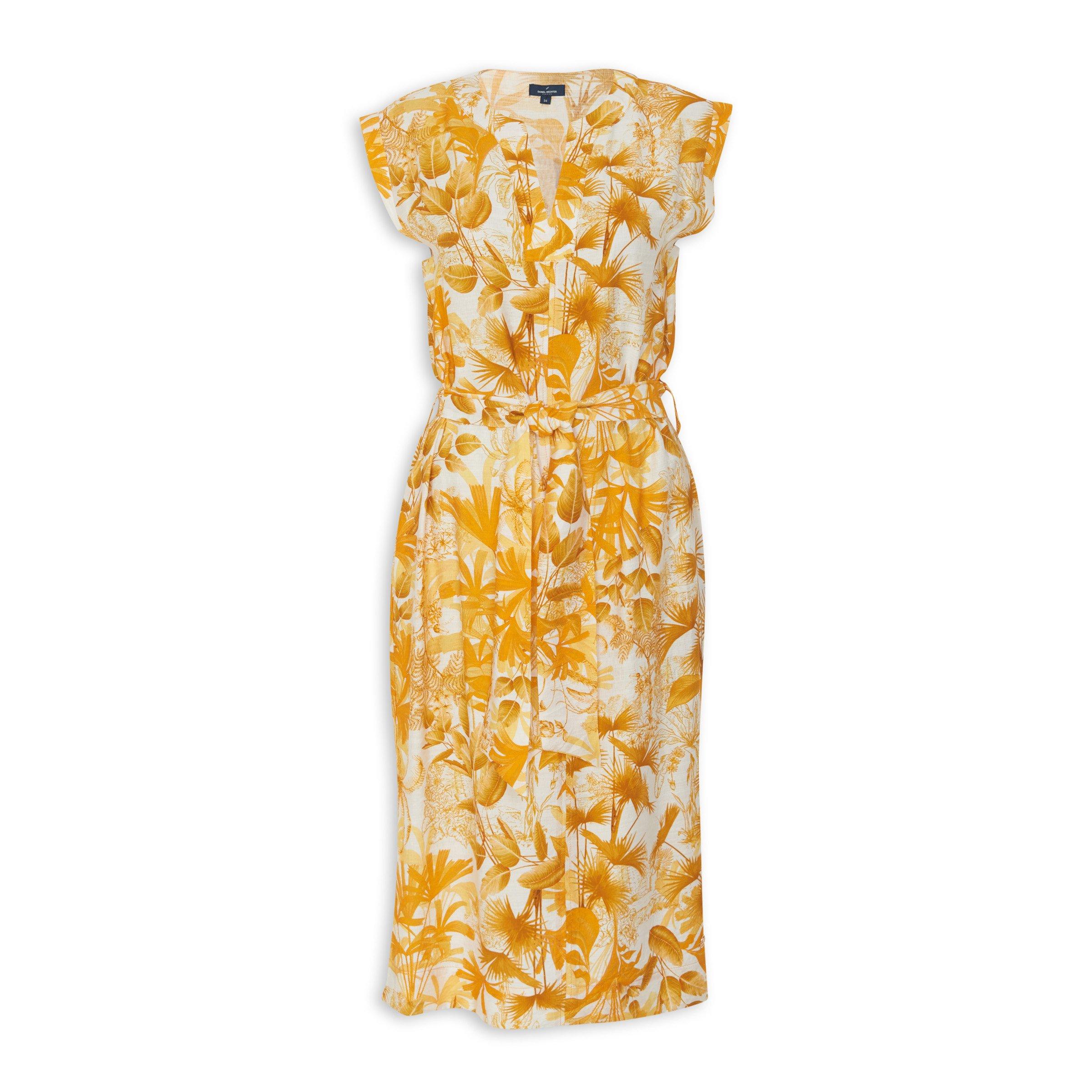 Orange Floral Print Column Dress (3198826) | Daniel Hechter