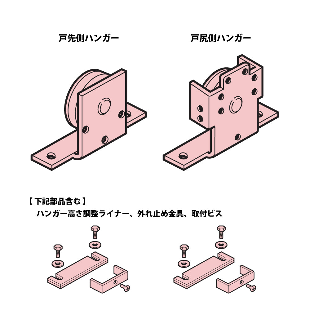 5型・標準枠用 吊車セット（ハンガー戸車）｜引戸クローザー用部品