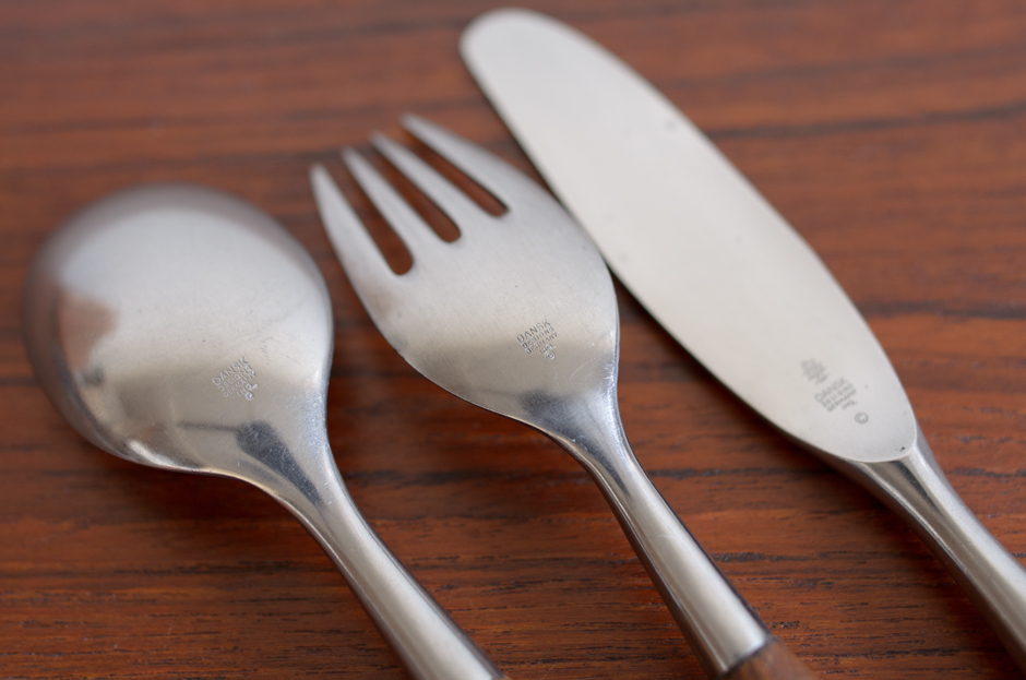 DANSK FJORD チーク×ステンレス ディナーフォーク&スプーン&ナイフ
