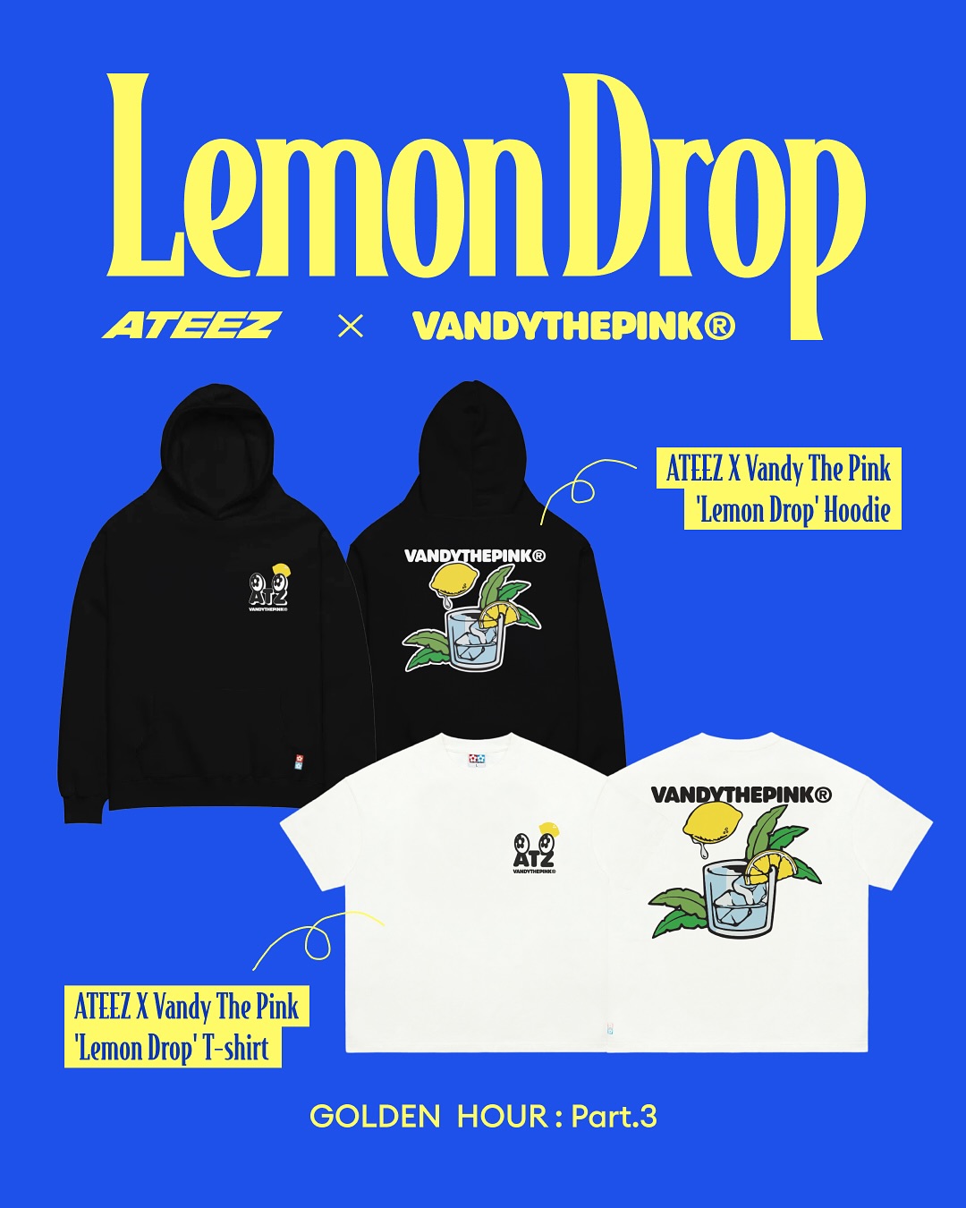 ATEEZ x Vandy The Pink Golden Hour Part: 3 Lemon Drop Hoodie