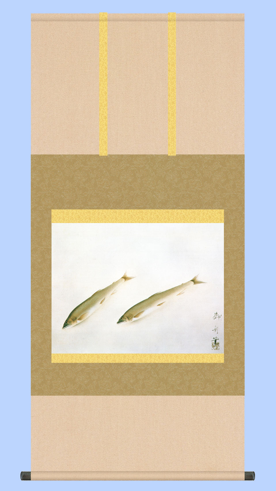 名画複製画掛け軸 鮎 速水御舟 – 寿鳳人形の東芸