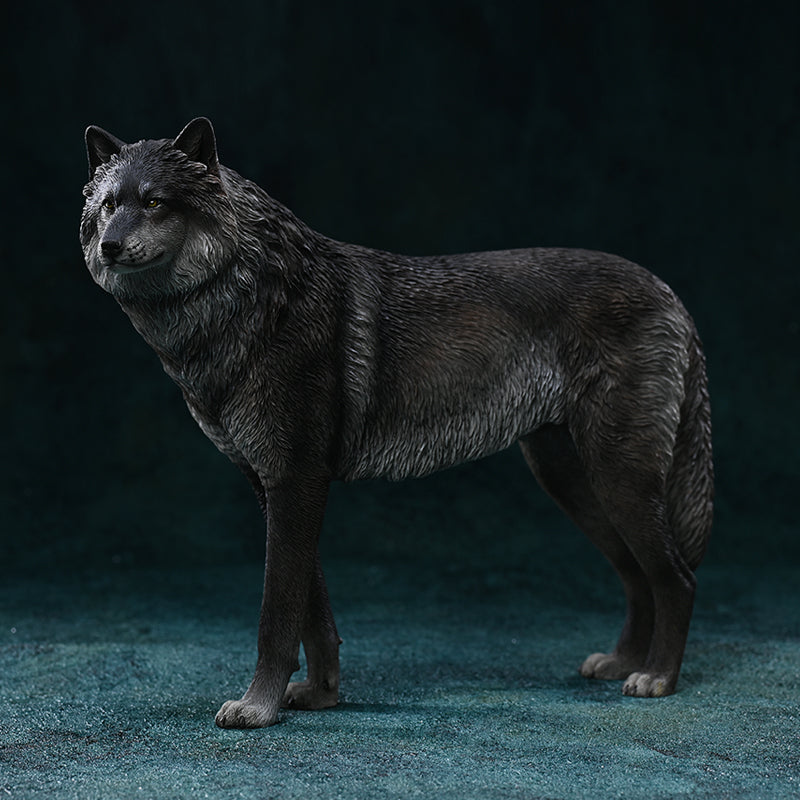 JXK194 ホッキョクオオカミの彫像（JXK Studio 製、室内装飾用）