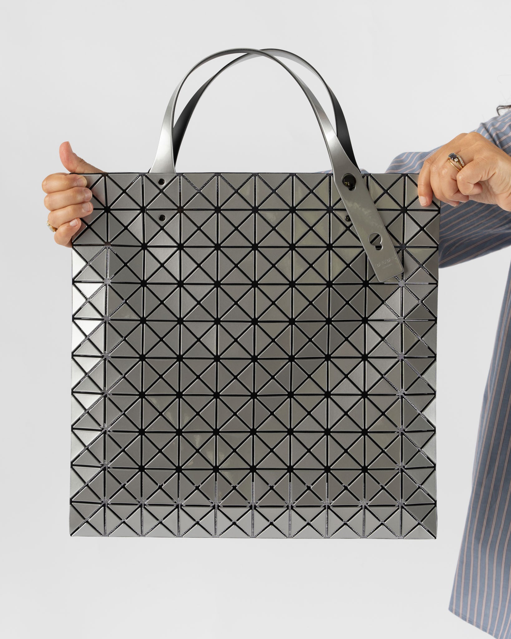 Bao Bao Prism Tote in Silver Curated at Jake and Jones