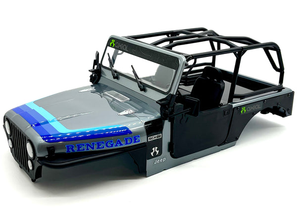 Axial SCX-10 III CJ-7 BODY, w/Interior, rollcage, lights (GREY