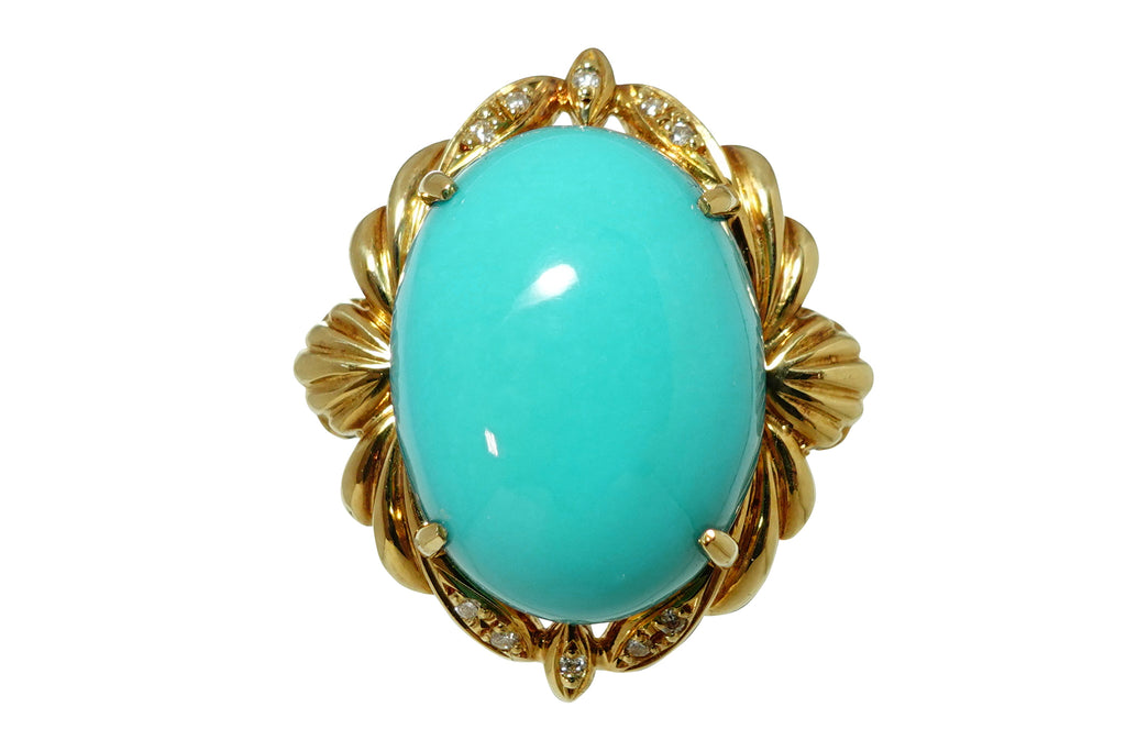 Turquoise K18トルコ石 ダイヤモンドリング (NO.304880) – JEX宝石