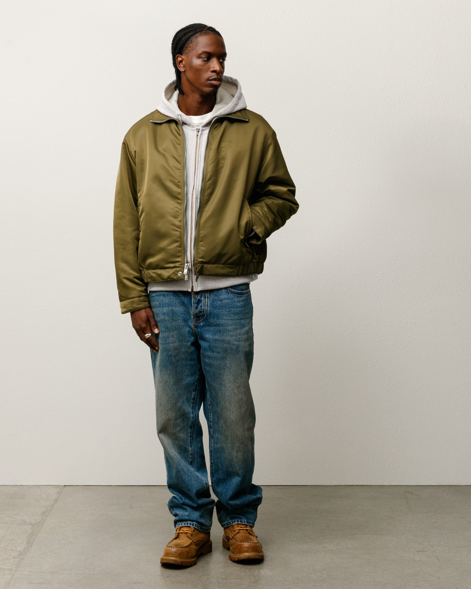 Pile Lined Zip Jacket – Olive | Outerwear | Stüssy Japan