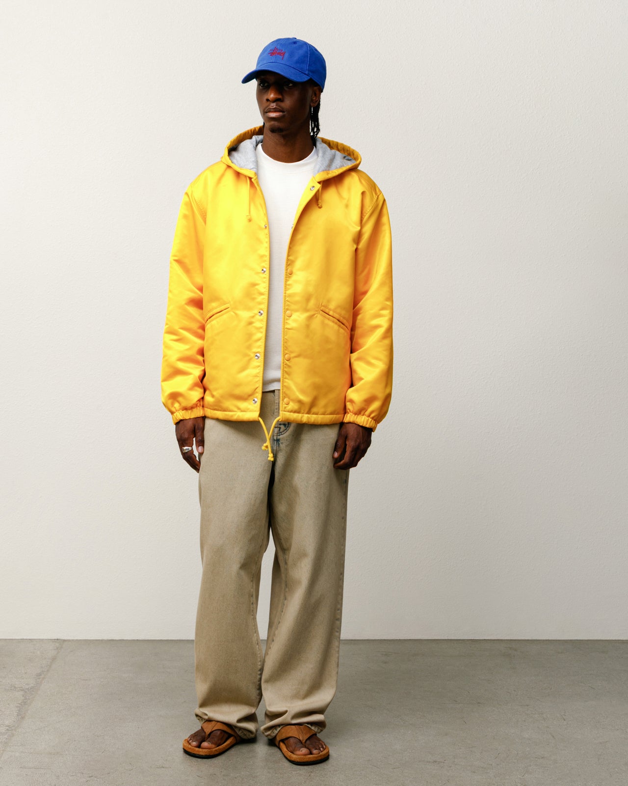 Hooded Coaches Jacket – Yellow | Outerwear | Stüssy Japan