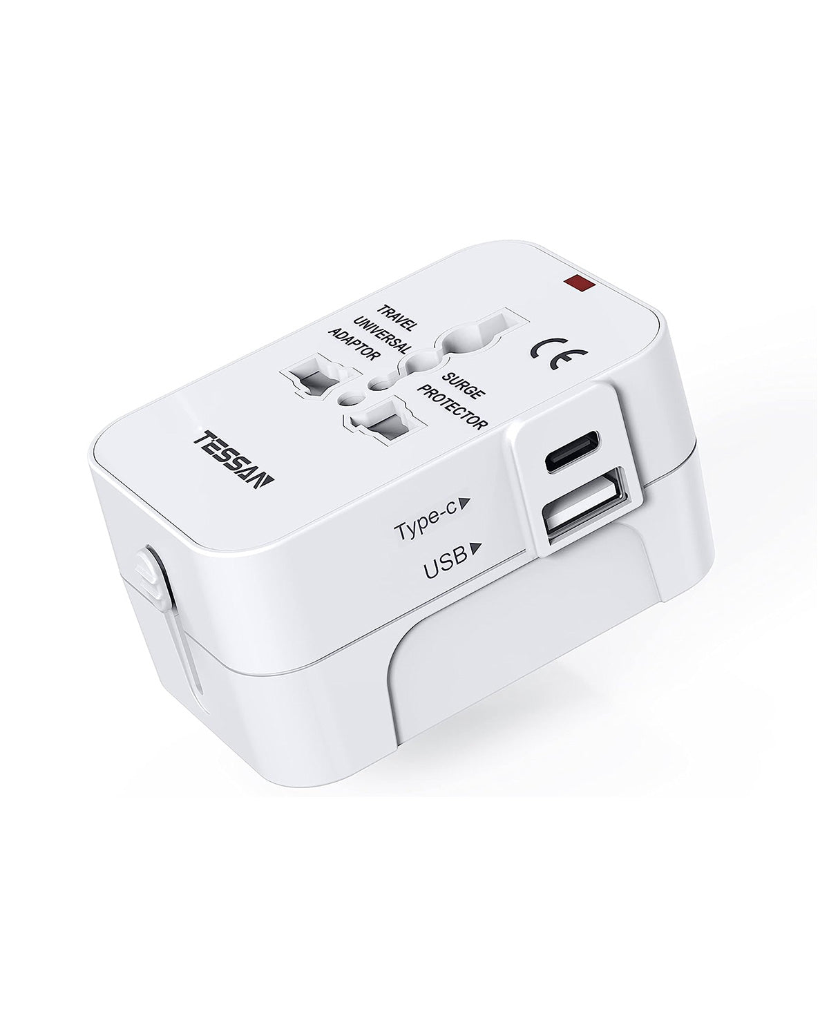 TESSAN 旅行用電源変換プラグ 全世界対応 1USB-Cポート 1USB-Aポート 1AC
