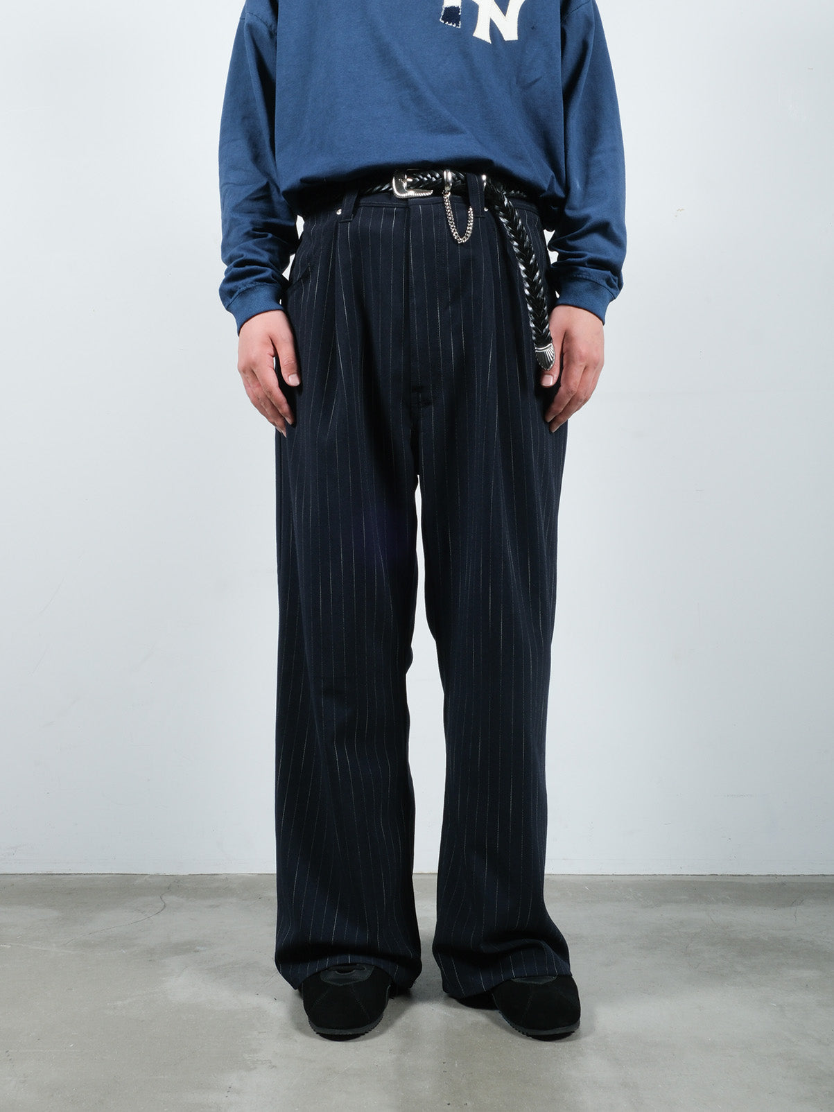 JIEDA STRIPE WIDE ONE TUCK PANTS – KIKUNOBU